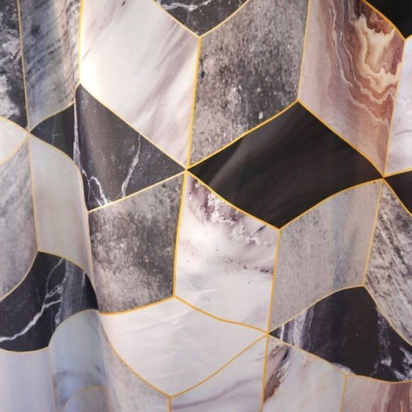 Bathroom Shower Curtain Abstract Modern Geometric Marble - Picture 6 of 9